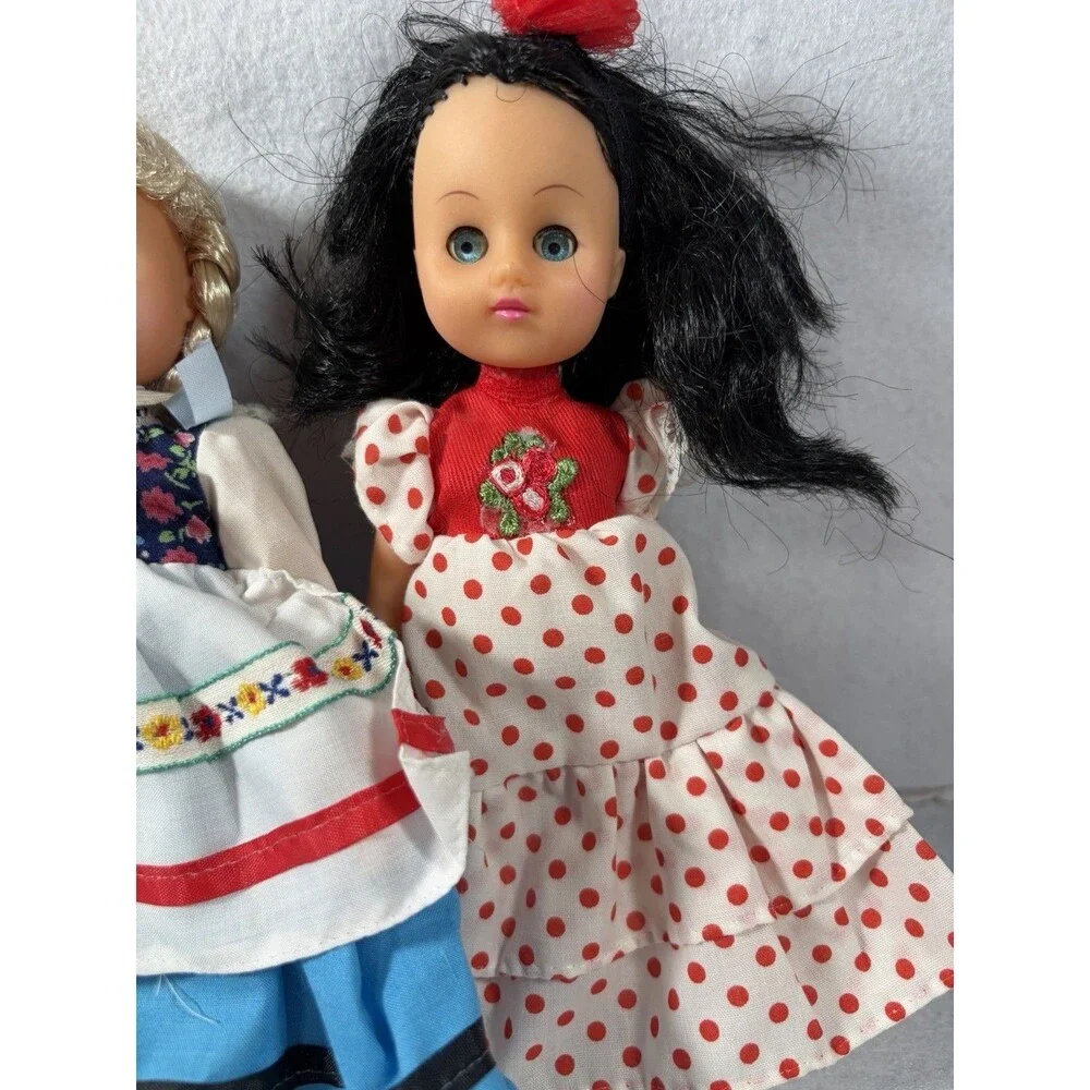 Vintage (6) Sleepy Eyes Traditional Costume Doll European Souvenir Dolls